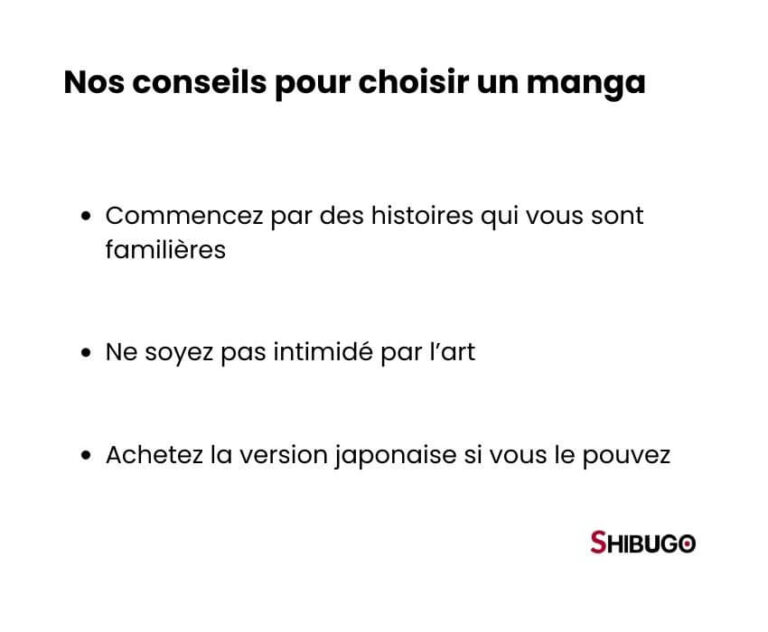 conseils pour choisir un manga